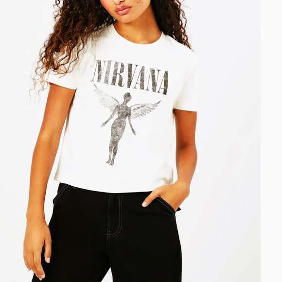Nirvana In Utero Logo punk rock Vintage style Official T-shirt XS NWT - Picture 1 of 4